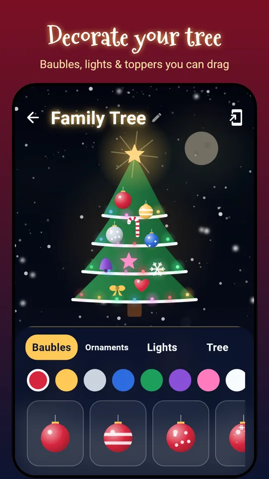 Decorate your own Christmas tree